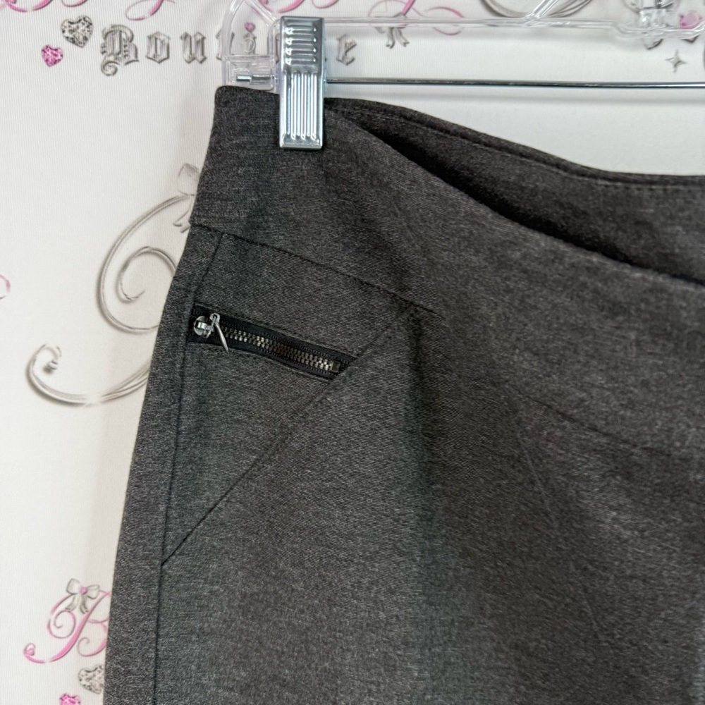 Reitmans pants tight style zip up zippers grey black Charcoal Gray Pants - Picture 6 of 12